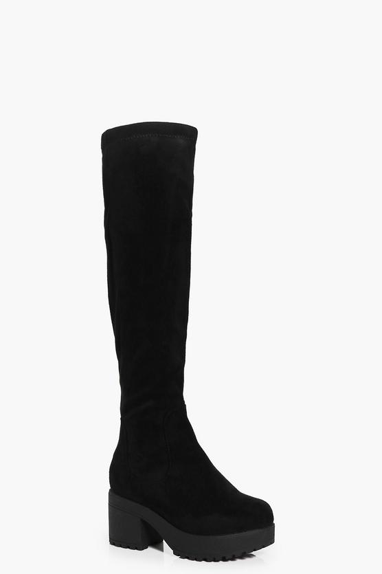 Girls Cleated Knee High Boots